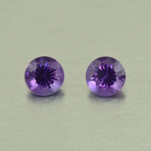 Amethyst round pair 6.0mm 1.36cts N am110 SOLD