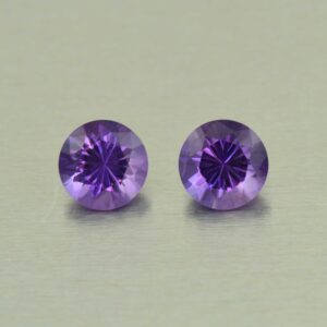 Amethyst round pair 6.4mm 1.66cts N am116 SOLD
