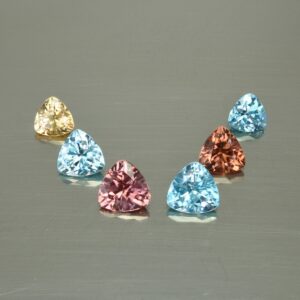 BluImpRosYelZircon Earrings Suite trill 5.5 7.0mm 8.13cts 6pcs H a zn979 SOLD