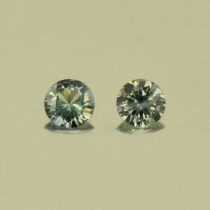 BlueGreenSapphire round pair 3.0mm 0.21cts N sa596