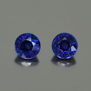 BlueSapphire round pair 3.8mm 0.64cts H sa457 SOLD