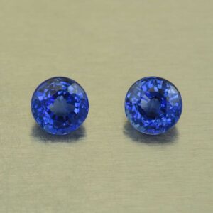 BlueSapphire round pair 4.2mm 0.88cts H sa975