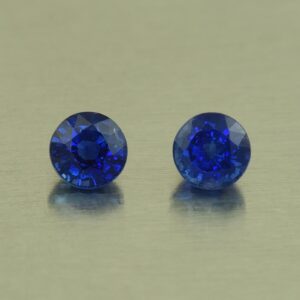BlueSapphire round pair 4.3mm 1.00cts H sa981