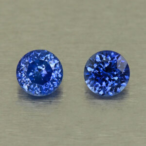 BlueSapphire round pair 4.3x4.3x2.9mm 4.2x4.2x2.9mm 0.80cts H sa1142