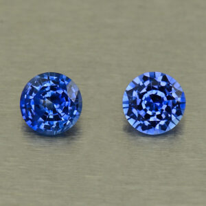 BlueSapphire round pair 4.5x4.5x2.7mm 4.5x4.5x2.6mm 0.82cts H sa1143 SOLD