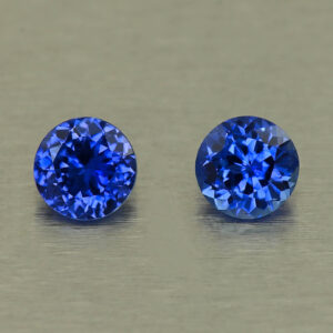 BlueSapphire round pair 4.6x4.6x2.6mm 4.5x4.5x3.0mm 0.88cts H sa1144