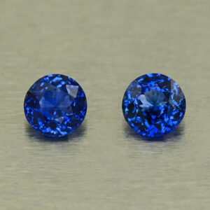 BlueSapphire round pair 4.6x4.6x2.7mm 4.6x4.5x2.6mm 0.87cts H sa1145