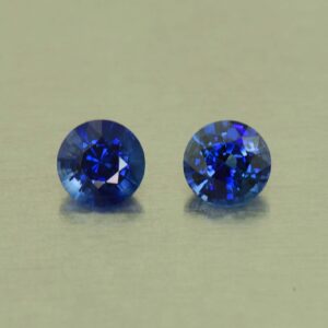 BlueSapphire round pair 4.7mm 1.00cts H sa962