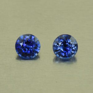 BlueSapphire round pair 4.8mm 1.07cts H sa965 SOLD