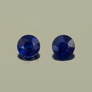 BlueSapphire round pair 4.9mm 1.08cts H sa1055