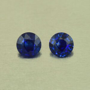 BlueSapphire round pair 5.0mm 1.06cts H sa964