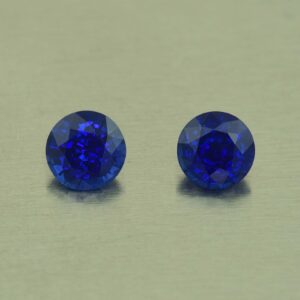BlueSapphire round pair 5.0mm 4.8mm 1.15cts H sa968 SOLD