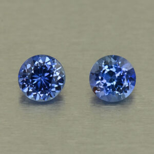 BlueSapphire round pair 5.1x5.0x3.4mm 5.0x5.0x3.2mm 1.23cts H sa1151