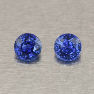 BlueSapphire round pair 5.7mm 2.04cts H sa690 SOLD