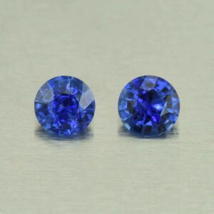 BlueSapphire round pair 6.8mm 2.63cts H sa568 SOLD