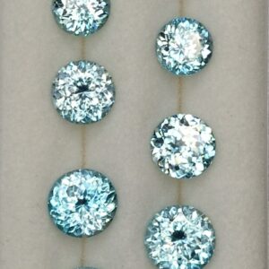 BlueZircon Earrings Suite rounds 4.0 6.0mm 8.01cts 10pcs zn1935