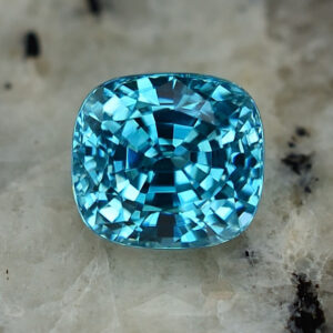 BlueZircon cush 7.8x7.1mm 3.93cts H zn2266 crop SOLD