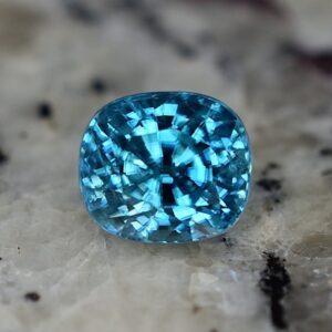 BlueZircon cushion 8.2x7.2mm 4.37cts zn2288 1 SOLD