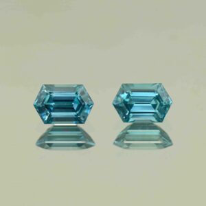 BlueZircon elongated hexagon pair 8.5x5.5x3.8mm 8.4x5.4x4.0mm 3.79cts H zn7788 scaled 1 SOLD
