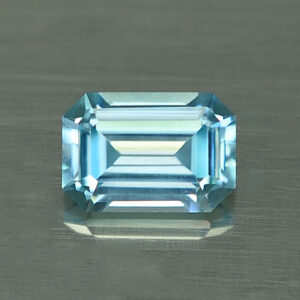 BlueZircon eme cut 8.1x5.5mm 2.03cts H zn4574 SOLD
