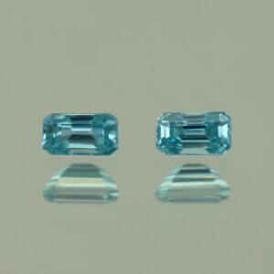 BlueZircon eme cut pair 5.0x2.9mm 1.03cts H zn2137 SOLD