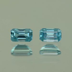 BlueZircon eme cut pair 5.1x3.1mm 1.12cts H zn2139