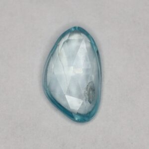 BlueZircon freeform rose cut 7.8x4.8mm 0.88cts zn2914
