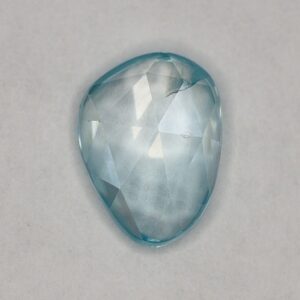 BlueZircon freeform rose cut 9.4x6.9mm 2.45cts zn3590