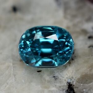 BlueZircon oval 7.8x6.0mm 3.27cts zn1261 SOLD