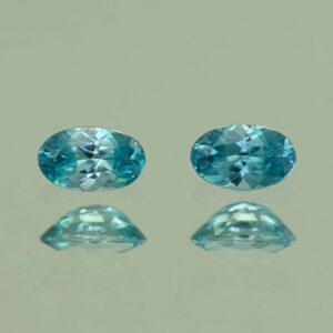 BlueZircon oval pair 5.0x3.0mm 0.70cts H zn4765 SOLD