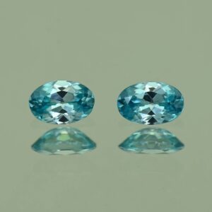 BlueZircon oval pair 6.0x4.0mm 1.12cts H zn2186
