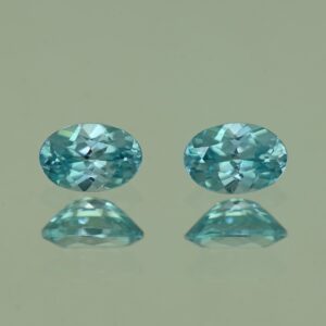 BlueZircon oval pair 6.0x4.0mm 1.36cts H zn2194 SOLD