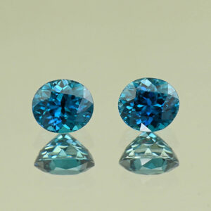 BlueZircon oval pair 6.6x5.9x4.7mm 6.6x5.8x4.6mm 3.49cts H zn8219