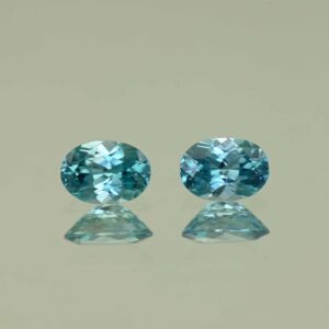 BlueZircon oval pair 7.0x5.0mm 2.08cts H zn7542
