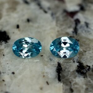 BlueZircon oval pair 7.5x5.4mm 2.43cts zn2617
