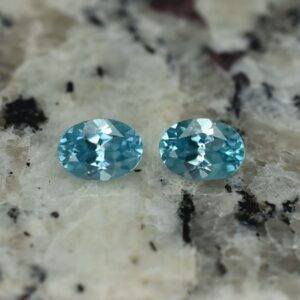 BlueZircon oval pair 7.5x5.5mm 3.00cts zn2616 SOLD