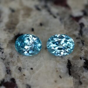 BlueZircon oval pair 8.5x6.8mm 5.03cts zn810