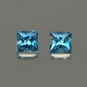 BlueZircon princess pair 3.5mm 0.72cts zn4295 SOLD