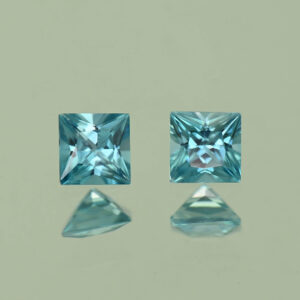 BlueZircon princess pair 4.0mm 0.99cts H zn4836 SOLD