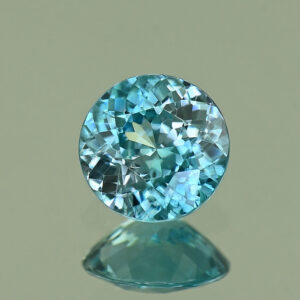 BlueZircon round 6.4x6.4x3.6mm 1.30cts H zn7026 a SOLD