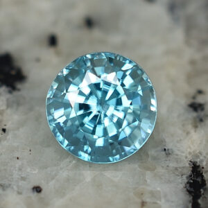 BlueZircon round 8.0mm 3.25cts H zn1194 crop SOLD