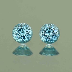 BlueZircon round pair 4.5mm 1.00cts H zn4741 SOLD