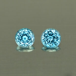 BlueZircon round pair 4.5mm 1.01cts H zn4483 SOLD