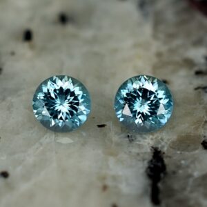 BlueZircon round pair 4.5mm 1.01cts zn2112 SOLD