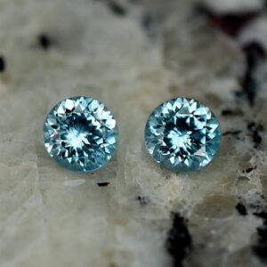 BlueZircon round pair 4.5mm 1.01cts zn2120 SOLD