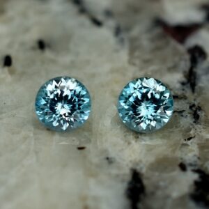 BlueZircon round pair 4.5mm 1.03cts zn2113 SOLD