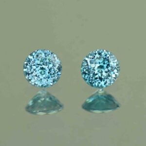 BlueZircon round pair 4.5mm 1.06cts H zn4750