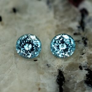 BlueZircon round pair 4.5mm 1.06cts zn2629 SOLD