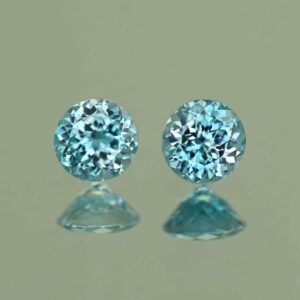 BlueZircon round pair 4.5mm 1.07cts H zn4752