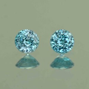 BlueZircon round pair 4.5mm 1.07cts H zn4753